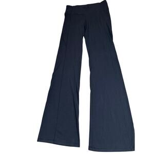 Athleta wide leg yoga pants leggins black stretch flare leg SZ SM